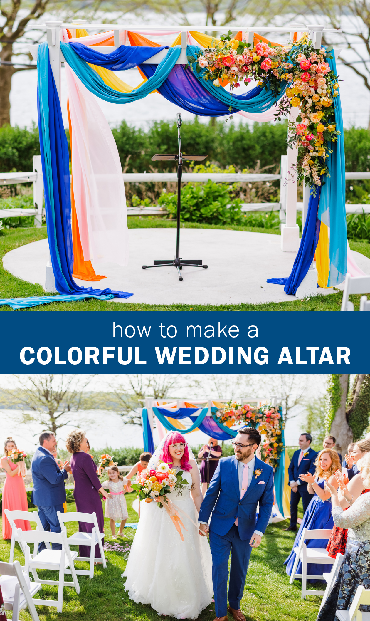 How to Make a Wedding Altar to add a pop of color to your wedding ceramony!