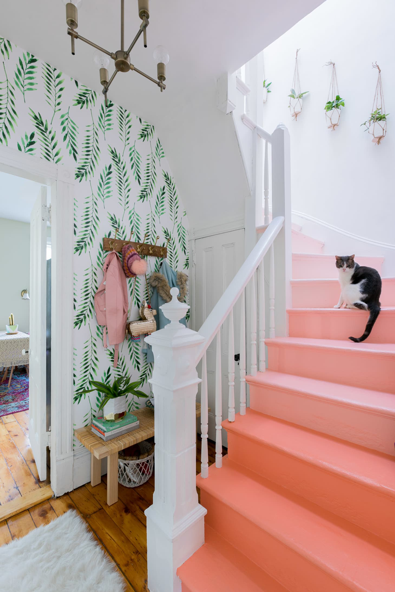 Add color to to your home with these painted stairs! Painting your stairs is a great way to transform your space. From yellow, pink, blue, to rainbow and more, these painted stairs are house goals.
