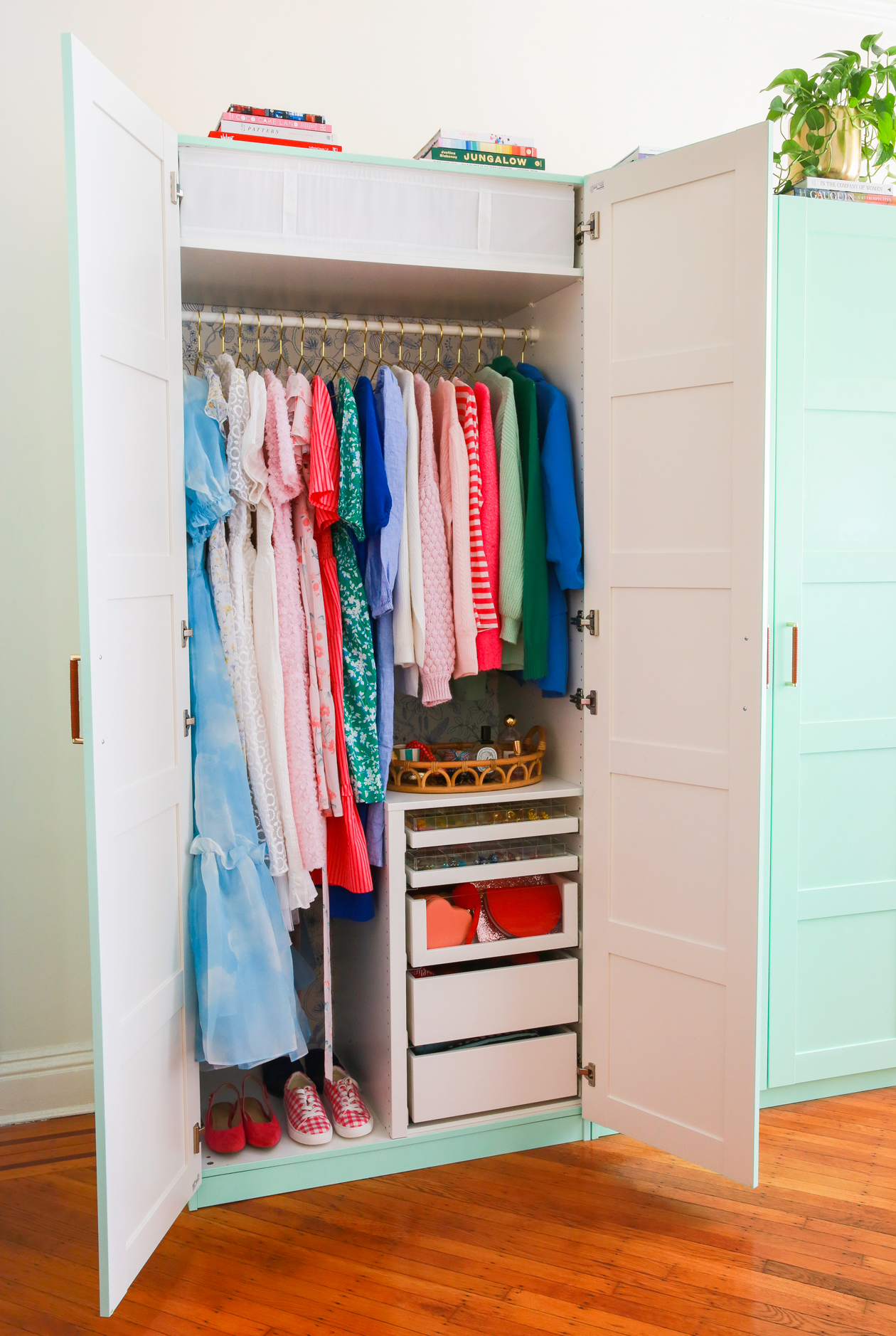 Ikea Pax Wardrobe Hack: Reveal. Learn how to paint ikea furniture and how to add color to your bedroom with this Ikea Pax Wardrobe hack! 
