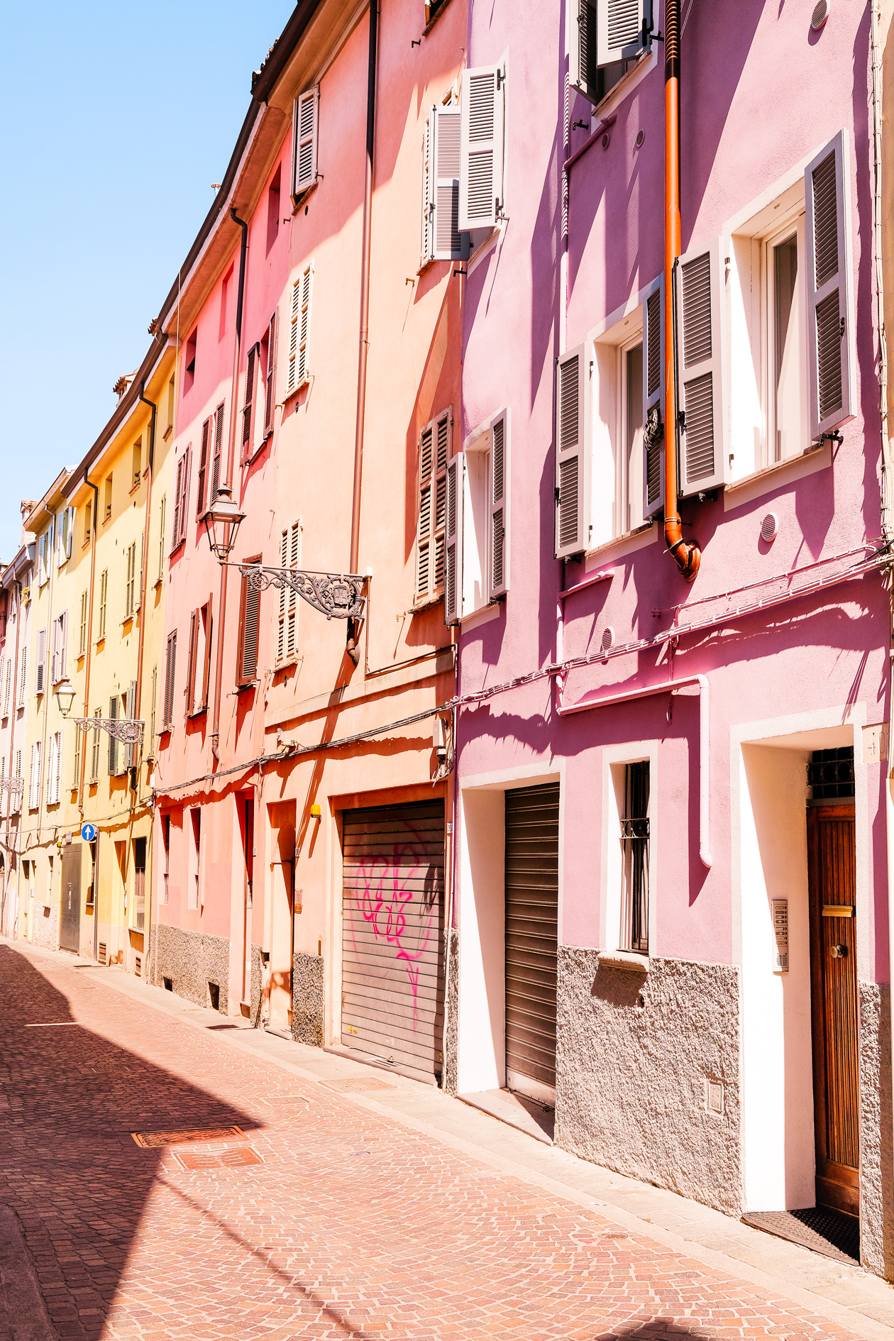 Colorful houses of Parma Italy