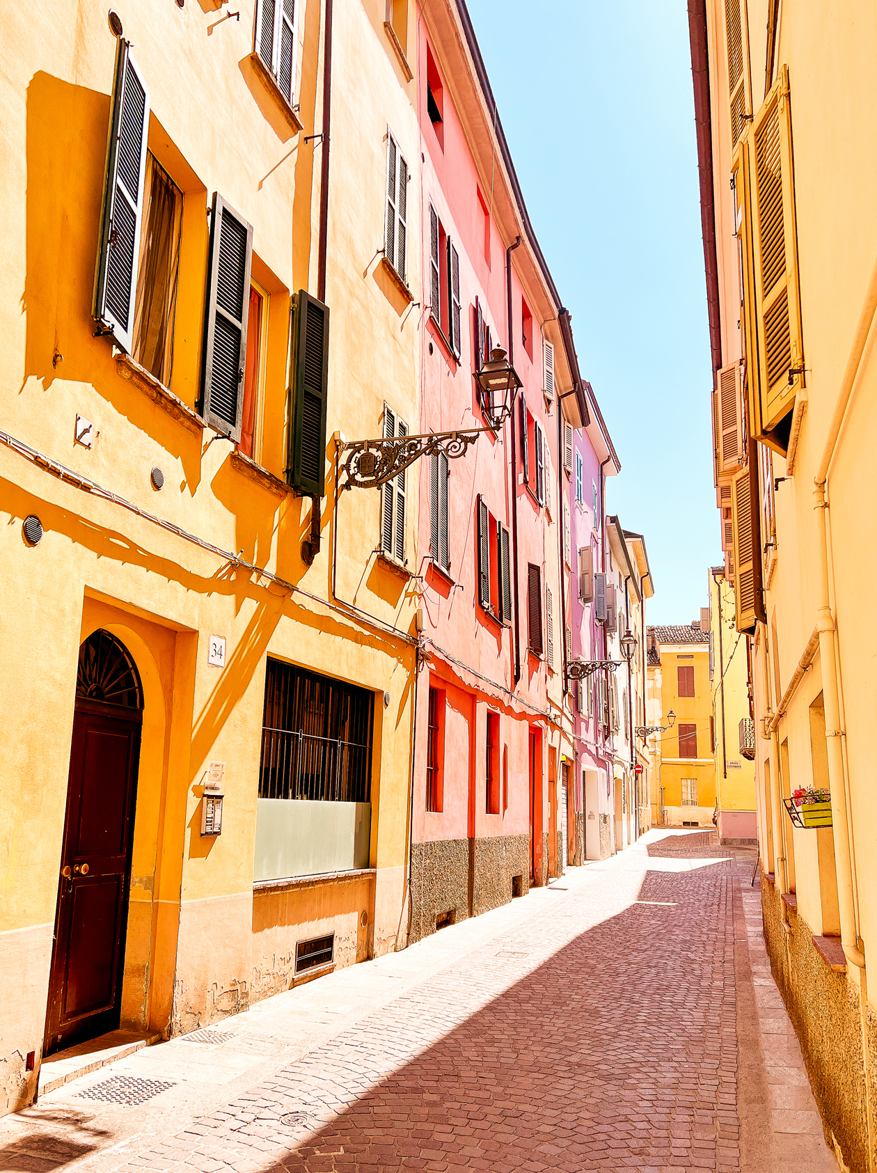 Parma Italy is full of colorful houses!
