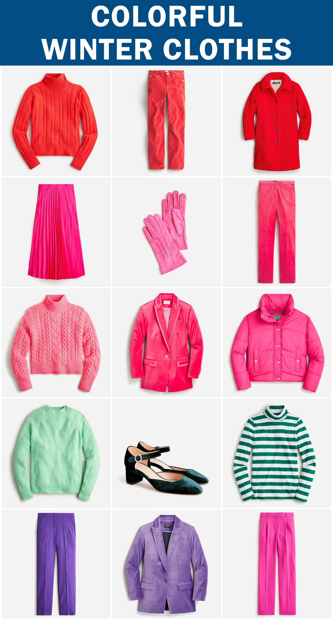 Liste de souhaits : vêtements d'hiver colorés