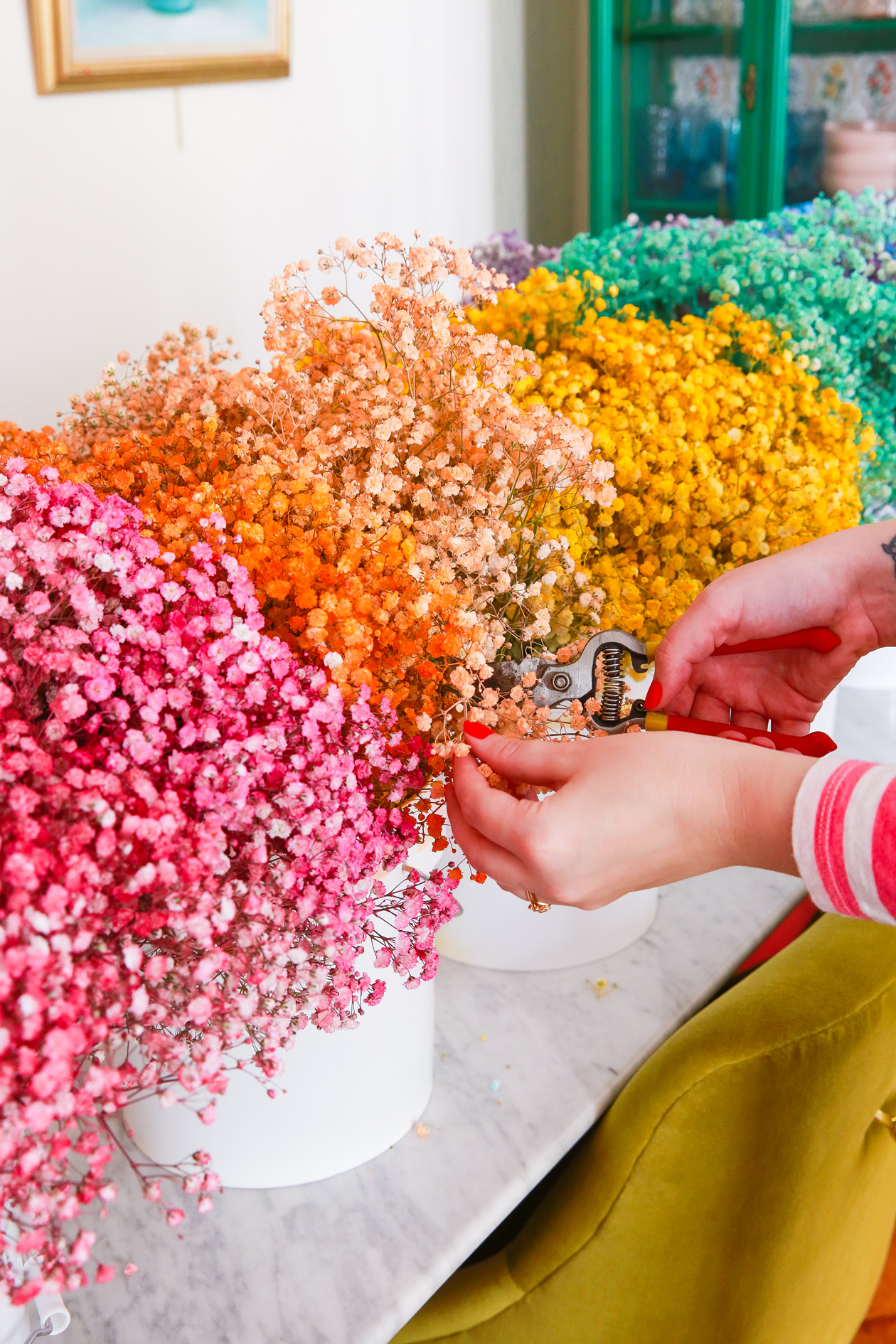 How to make a DIY Colorful Baby's Breath Garland