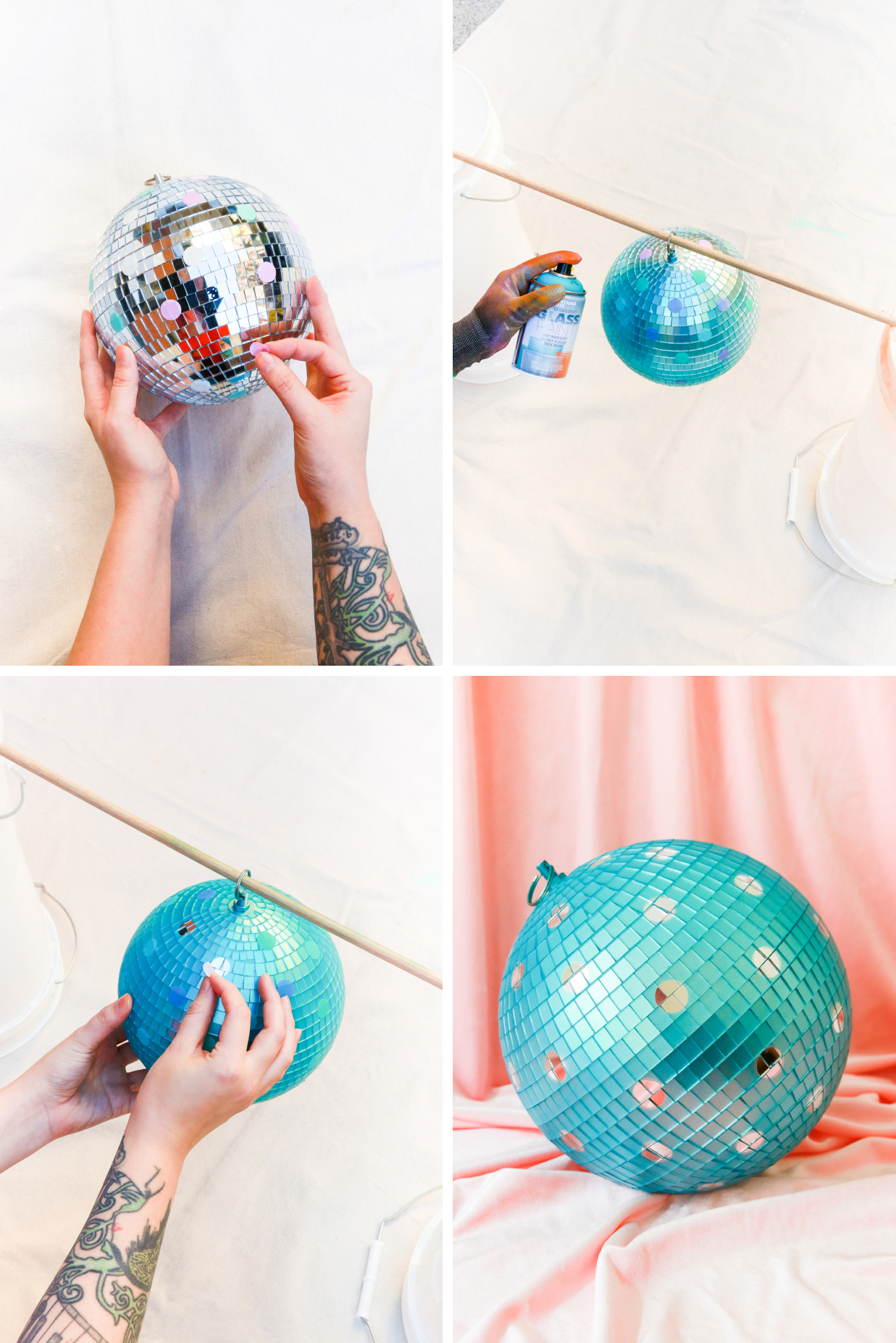 How to Spray Paint a Disco Ball in three easy steps!
