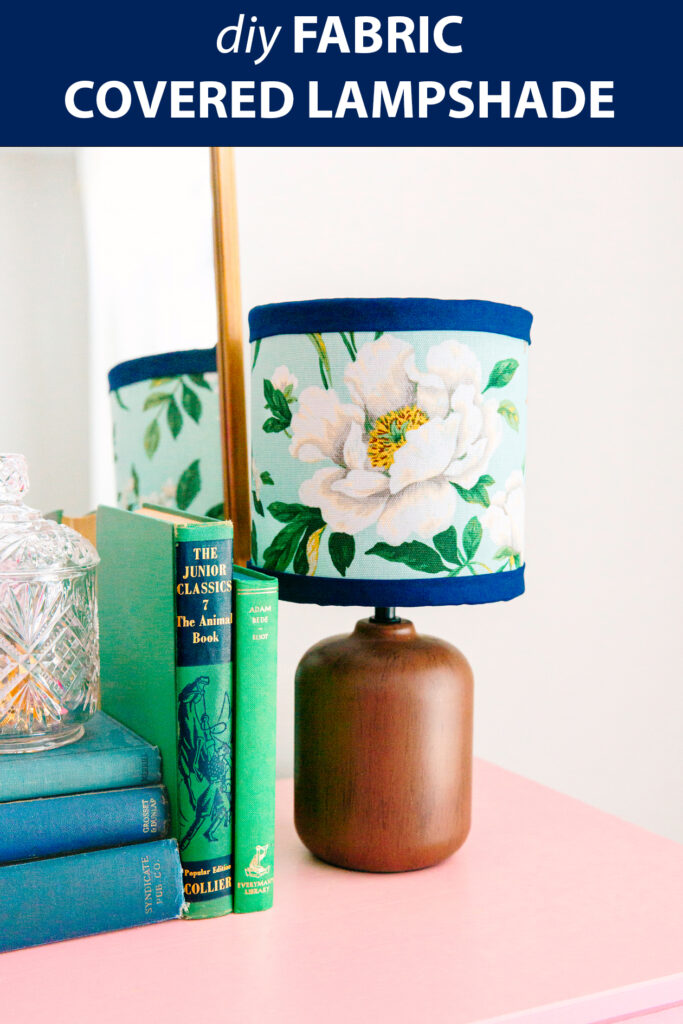 Learn how to cover a lampshade with fabric with this easy DIY project!